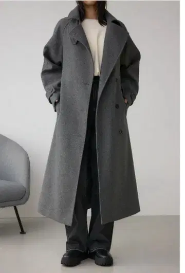 AZUL by MOUSSY 롱 체스터 코트 그레이 M 사이즈