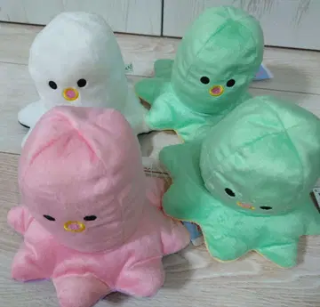 리버서블 문어 소시지 봉제 인형 4개 세트