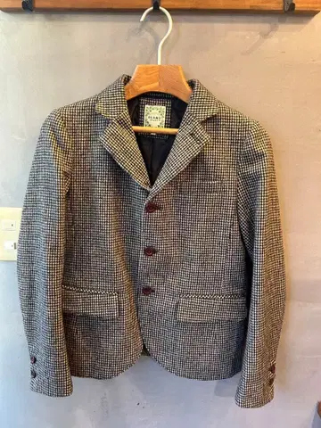 테일러드 자켓 블랙 화이트 체크 무늬