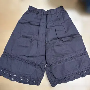 레이스 트리밍 와이드 팬츠 다크 그레이