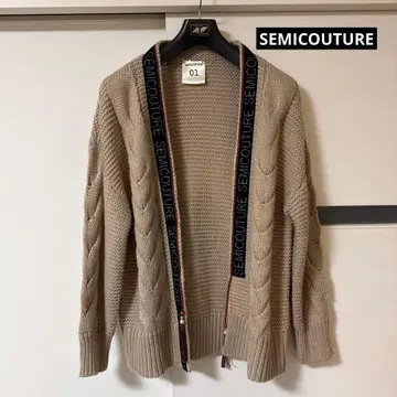 세미 튤 가디건 니트 알파카 혼방