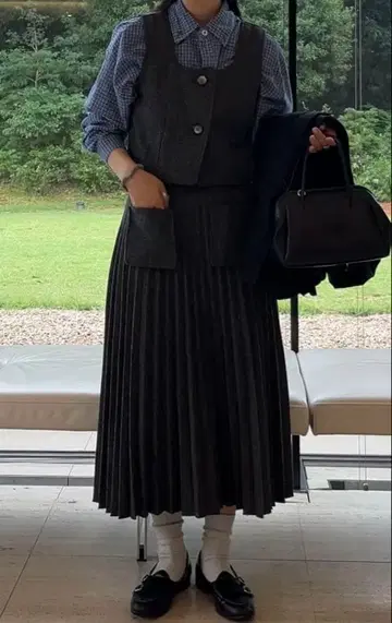 [ 미사용 새상품 ] a.subjjject 플리츠 스커트 셋업