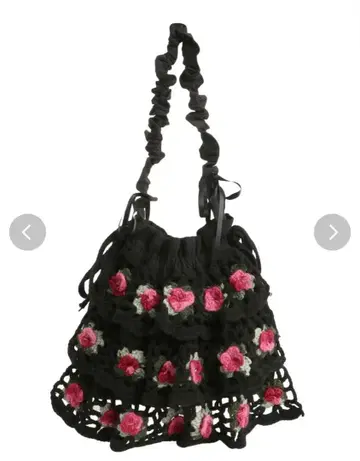 merry jenny 크로셰 티어드 미니백 블랙