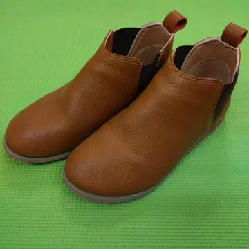 여성용 브라운 사이드 고어 부츠 가죽