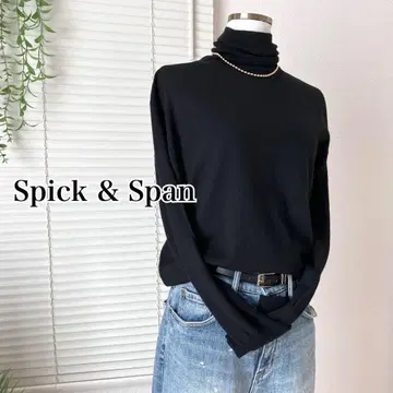 Spick & Span 18G 터틀넥 풀오버 니트 블랙