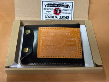 고스케야 가죽 브라이들 가죽 손바느질 미니 지갑 개조 블랙 런던탄