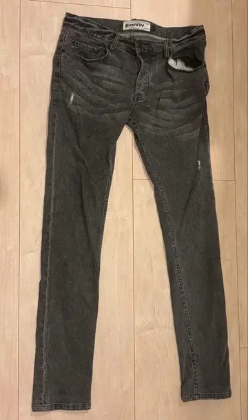 스키니 데님 다크 그레이