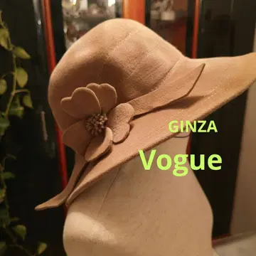 GINZA Vogue 햇 가을/겨울 모카 베이지 펠트 꽃 포함