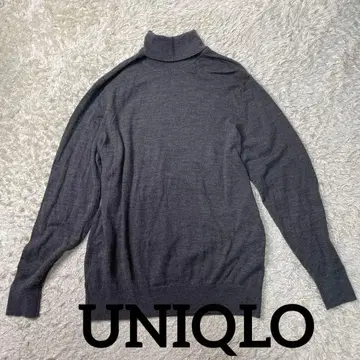 새상품급 유니클로 UNIQLO 울 100% 그레이 터틀넥