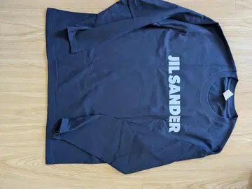 질샌더 네이비 로고 프린트 티셔츠