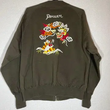 핑크 드래곤 크림 소다 맨투맨 블루종 자수