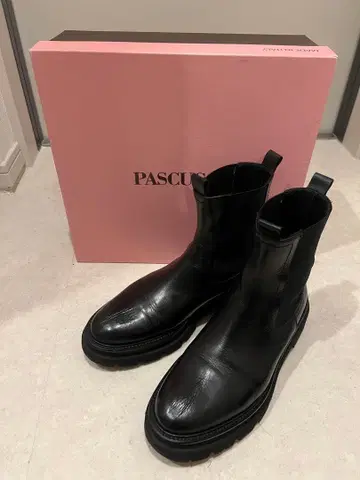 PASCUCCI 사이드 고어 부츠 블랙 37 천연 가죽