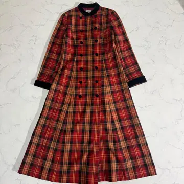 LAURA ASHLEY 빈티지 체크 무늬 롱 원피스