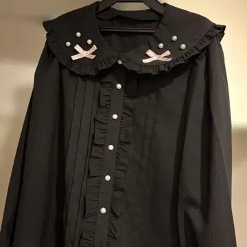 Ank Rouge 엔젤 컬러 마루에리 블라우스 블랙