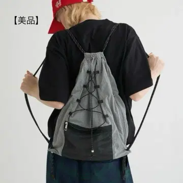 WISH FOR EVER 모듬 드로 코드 냅색 백팩 그레이