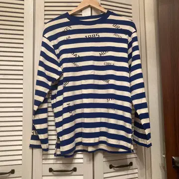 정가 9680엔 빔즈 보이 메시지 프린트 롱 슬리브 티셔츠