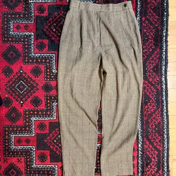 유로 구제 의류 alain manoukian 글렌체크 테이퍼드 팬츠