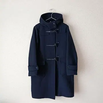 새상품급 무인양품/울 혼방 더플 코트 여성 L 네이비