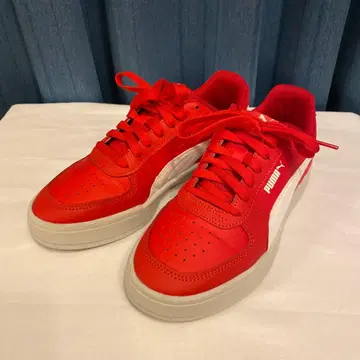[새상품급] PUMA 푸마 빨간색 레드 스니커즈 24.5cm