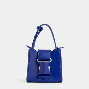 미니 숄더백 파랑 가죽 체인 스트랩