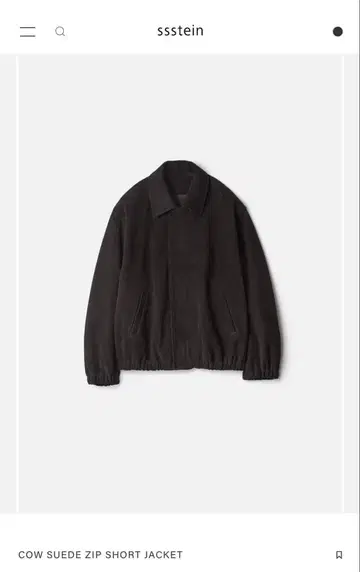 ssstein 25aw COW SUEDE ZIP SHORT JACKET