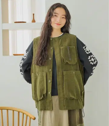 니코앤드 보이즈 실루엣 포켓 베스트 2 카키