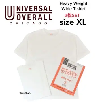 [유니버셜 오버롤] 새상품 헤비 웨이트 T셔츠 화이트 2장 XL