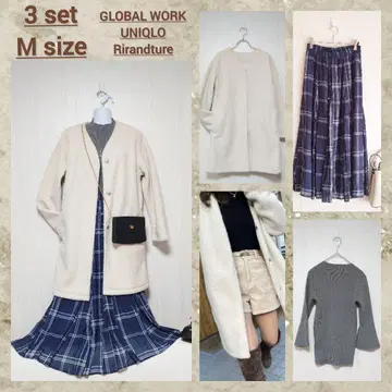 블루 체크가 흔들리는 어른 내추럴 코디 세트 3점 코디 판매