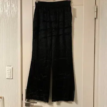 플리스 블랙 와이드 팬츠 허리밴딩 radiate 야마다야