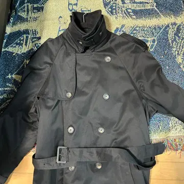 레어 CHAPS 블랙 트렌치코트