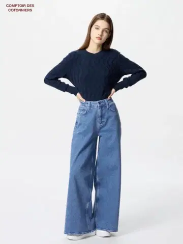 새상품 유니클로 COMPTOIR DES COTONNIERS 와이드 청바지