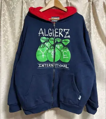 ALGERZ 그래픽 집업 후디 L 리버서블
