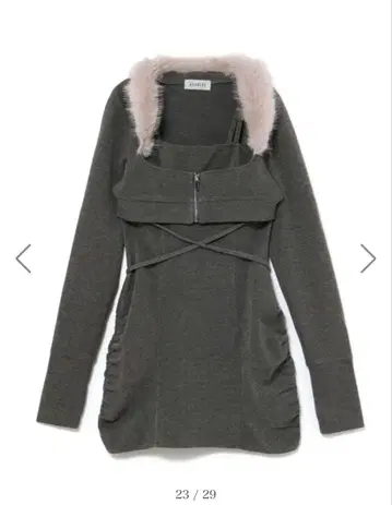 버블스 BUBBLES 퍼 칼라 크로스 원피스