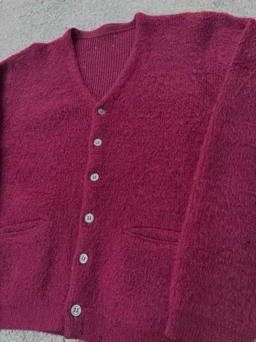 50s 60s 모헤어 가디건 빨간색