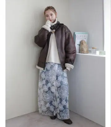 언그리드 페이크 무스탕 보아 블루종 Ungrid 브라운 S