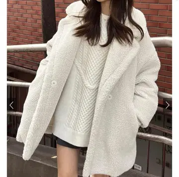 GRL 그레일 빅 칼라 보아 코트 K9060b