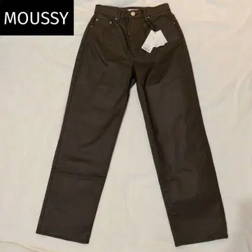 미사용 새상품 MOUSSY 마우지 브라운 캐주얼 팬츠 스트레이트 레그