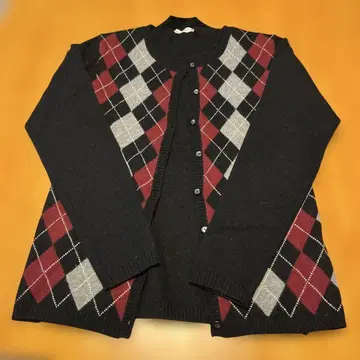 아가일 무늬 캐시미어 100% 앙상블