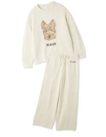 젤라또피케 머랭DOG 자카드 풀오버 & 롱 팬츠 세트