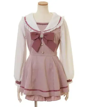 리즈리사 세일러 카라 셋업 핑크