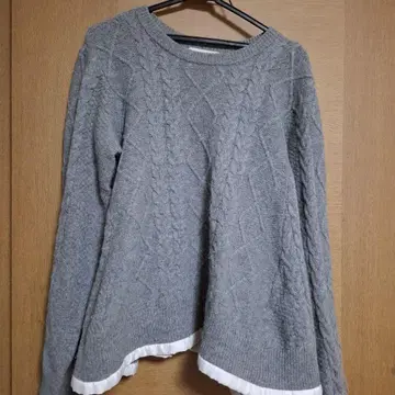 Mila Owen 그레이 케이블 니트 스웨터 사이즈 1