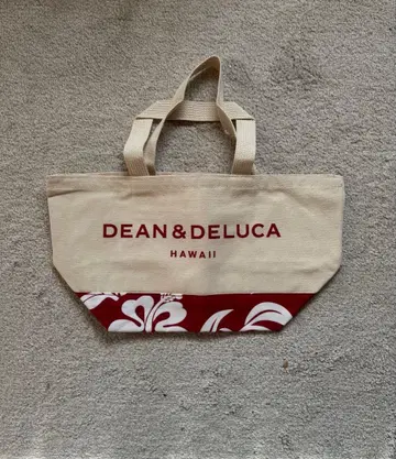 딘앤델루카 하와이 크리스마스 한정판 레드 하이비스커스 토트백