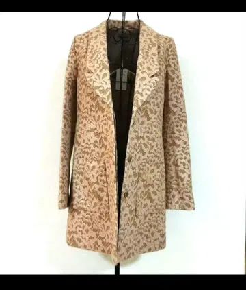 미사용 택 포함 AULA AILA 꽃무늬 베이지 체스터 코트