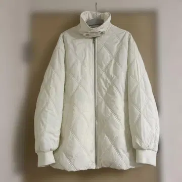 이번 시즌, Samansa Mos2 Blue 화이트 퀼팅 자켓