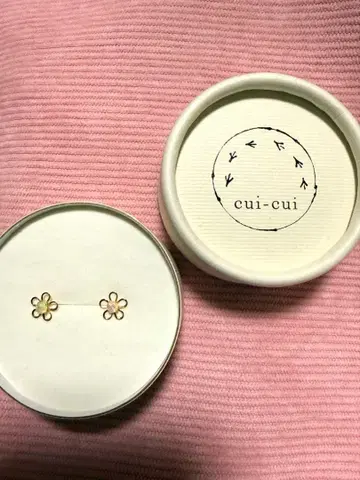 cui-cui 꽃 모티브 K10 오팔 귀걸이