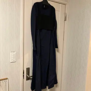 네이비 긴팔 셔츠 원피스 뷔스티에 포함 vin 야마다야