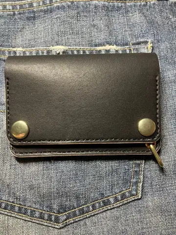 숏 트래커 지갑 언덕 염색 차심 놋쇠 아메카지 2층 타입