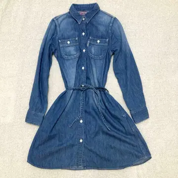 BLUE BLUE 데님 셔츠 원피스 벨트 사이즈 1 하리란