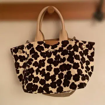 muveil 레오파드 무늬 토트백 베이지/블랙