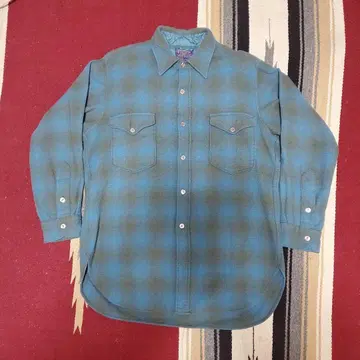 Pendleton 60s USA제 옴브레 섀도우 체크 울 셔츠